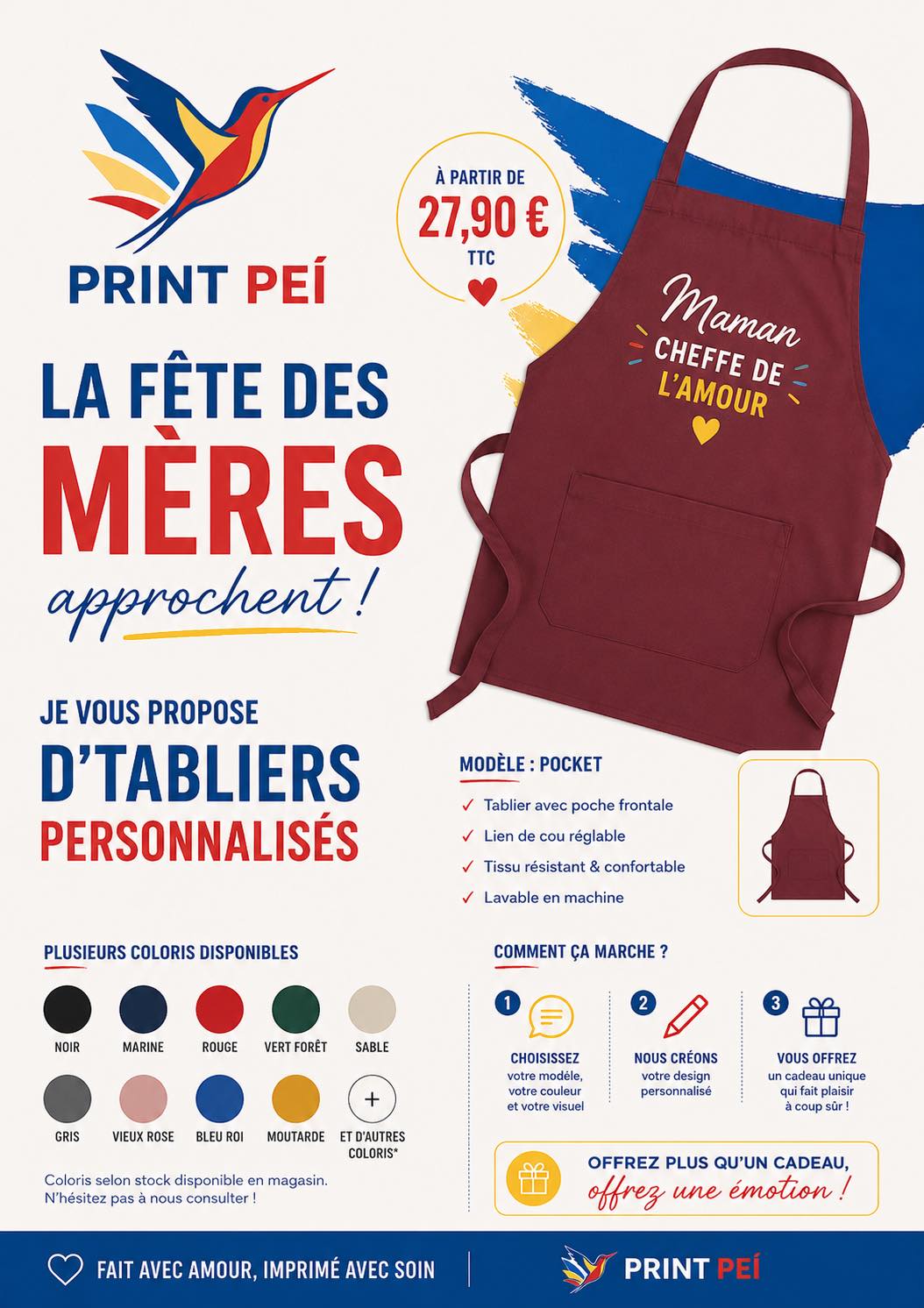 Tablier personnalisé Fête des mères