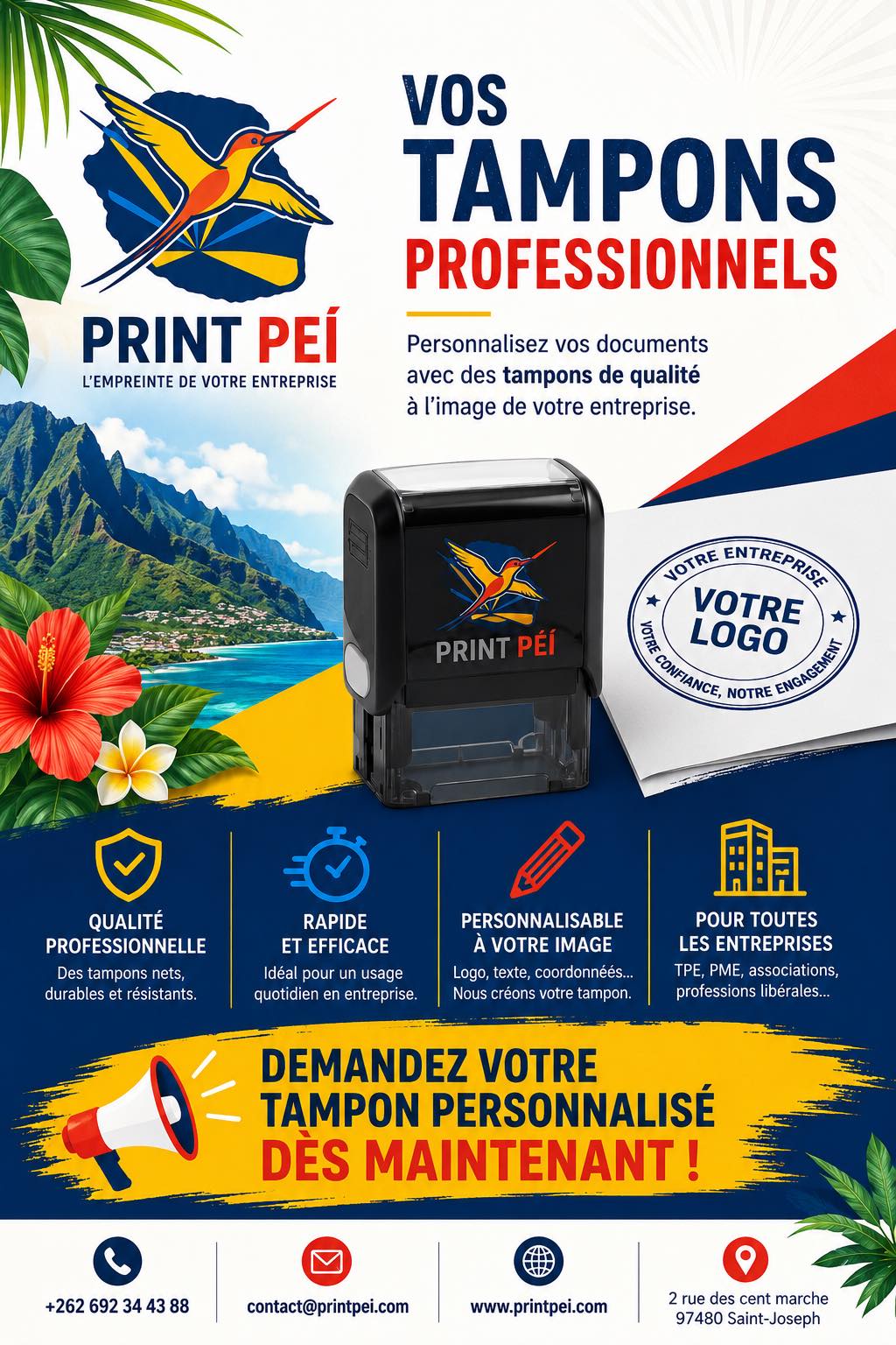 Tampons professionnels personnalisés
